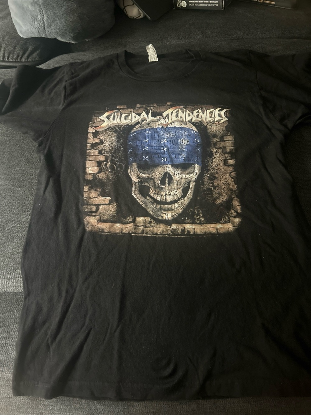 Suicidal Tendencees  STAY CYCO Skull T Shirt Black Size Large